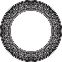monochrome round oriental ornament. Arabic patterned circle of Iran, Iraq, Turkey, Syria. Persian frame, border. For sandblasting, plotter cutting vector