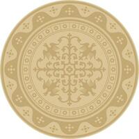 golden round gothic ornament. Medieval European circle, ring, border. Classic pattern of the Germans, Angles, Saxon, Frank vector