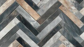 A tile wall with a herringbone pattern photo
