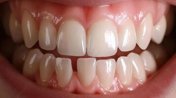 close up of a person's teeth with white teeth photo