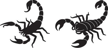 Scorpion Logo Collection, Sharp Black Scorpio Illustration Graphics for Branding vector