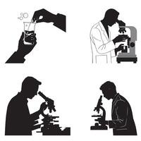 Silhouette of lab experiment vector
