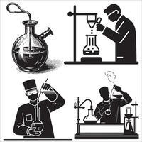 Silhouetted of Experimentation vector