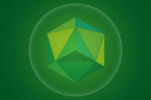 Sacred Geometry, Mystical Merkaba spiritual new age symbol, geometric triangles and blurry circle, design isolated on green background vector