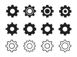 Gear icon set. Cogwheel sign and symbol. Functions symbol. Settings icon Illustration vector