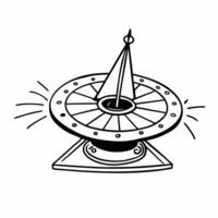 Vintage Sundial Illustration with Gnomon and Circular Base for Timekeeping Concepts vector