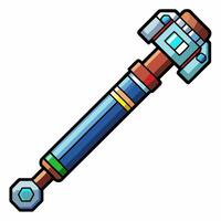 Stylized Sci Fi Torque Wrench Illustration for Futuristic Tool Design vector