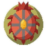 Pixel Art Abstract Design with Spiky Patterns and Central Yellow Element vector