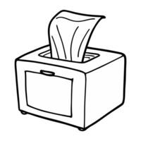 Illustration of Tissue Box with Simple Line Art Design for Cleanliness and Hygiene Concepts vector