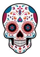 Skull, Day Of The Dead, Dia De Los Muertos flat design isolated on white background vector