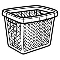 Wireframe illustration of perspective view laundry basket vector