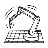 industrial robotic arm illustration automation, technology concept modern machinery in production line vector