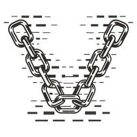 Blockchain concept with digital chain links in a geometric pattern vector