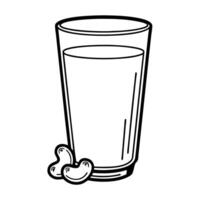 cashew milk glass with whole nuts plant based dairy alternative for vegan diet and health vector