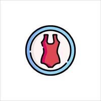 A red swimsuit in a circle icon vector