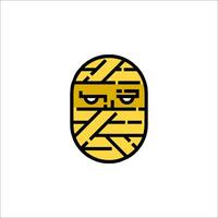 A cartoon face with a bandage on it vector