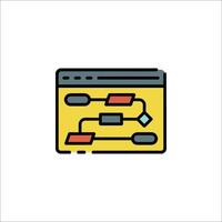 A computer screen with a line drawing of a computer vector