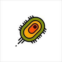 An image of a microbe with a green and orange color vector