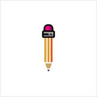 A pencil with a red and orange tip on it vector