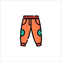 A pair of pants with a green dot on the bottom vector