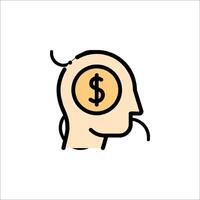 A person's head with a dollar sign on it vector