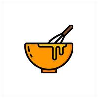 A bowl with a whisk and honey in it vector