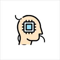 A person with a computer chip on their head vector