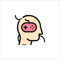 A person with a game controller in their head vector