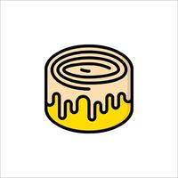 A yellow cake with a drizzle of honey on it vector