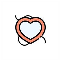 A heart shaped object with a line drawing vector