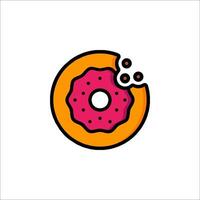 A donut with a hole in it is shown in this illustration vector