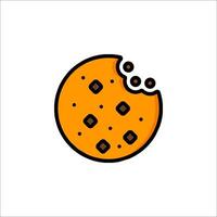 A cookie icon with a bite out of it vector
