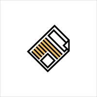 A simple line icon of a newspaper vector