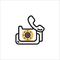 A phone icon with a dial on it vector