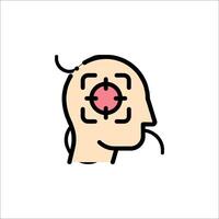 A person's head with a red dot in the middle vector