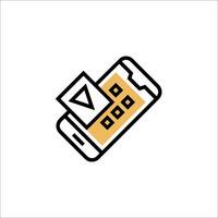 A phone with a square icon on it vector