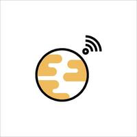 A globe with wifi symbol on it vector
