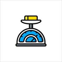 A scale with a yellow button on top vector