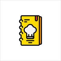 A yellow notebook with a chef's hat on it vector