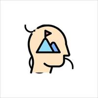 A person's head with a mountain on it vector