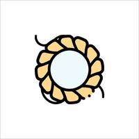 A round mirror with a braid on it vector