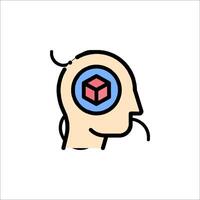 A person with a cube in their head vector