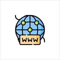 The world wide web icon is shown on a white background vector