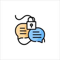 A lock and two speech bubbles with a padlock vector