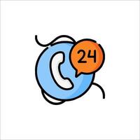 A phone call icon with a 24 number vector