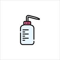 A bottle of hand sanitizer with a pink handle vector
