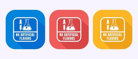 No artificial flavor icon design, Artificial flavor free symbol in shadow button design vector