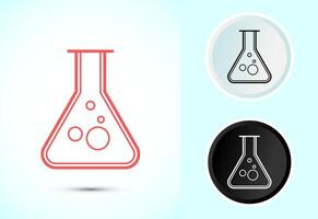 Lab flask icon design, chemical flask icon for apps, Color black and white vector