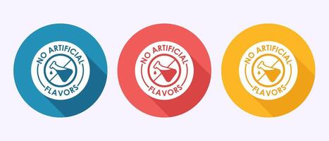 No artificial flavor icon design, Artificial flavor free sign in shadow button design vector