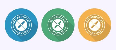 No artificial flavor icon design illustration, Artificial flavor free sign in shadow button design vector